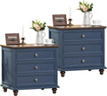 Joaxswe 24" Wide Farmhouse Night Stand Set of 2, Large End Table by Joaxswe