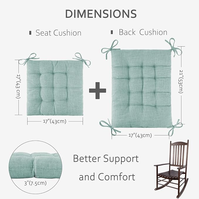 ELFJOY Rocking Chair Cushion Large Rocking Chair Pads - Image 2