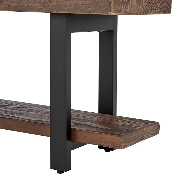 Alaterre Furniture Pomona Entryway Bench and Coat Hook Set – Modern Rustic - Image 6