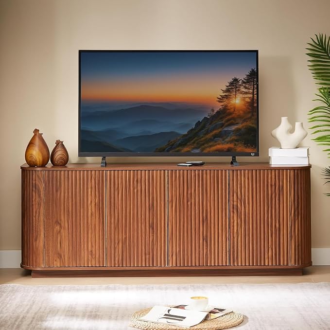 64'' Fluted TV Stand for TVs up to 75'', Modern Long Media Console - Image 8