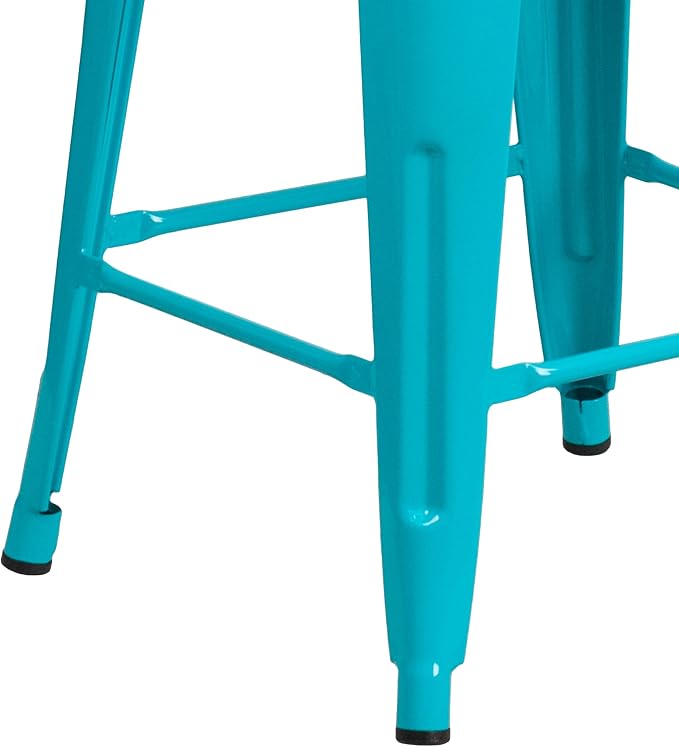 Flash Furniture Kai Commercial Grade 24" High Backless Crystal Teal-Blue - Image 6