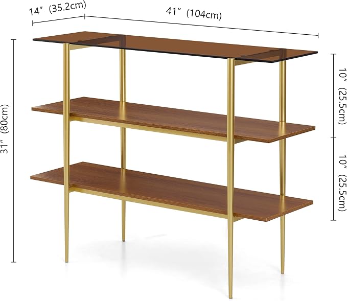 LumFurn Glass Console Table for Living Room, Foyer & Entryway, L41 x W14 x H31 - Image 2