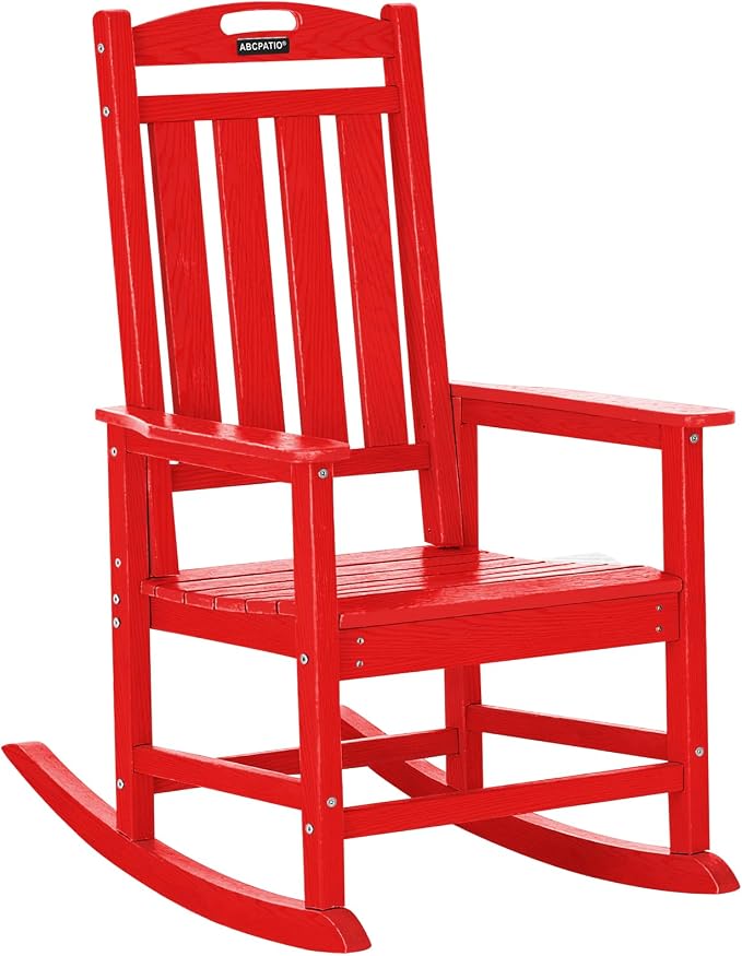 Outdoor Adirondack Rocking Chairs All-Weather HDPE Patio Rocker Chair by ABCPATIO