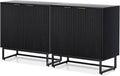 EYYTHUNG Fluted Cabinets with Storage Set of 2, Sideboard Buffet Cabinet with by EYYTHUNG
