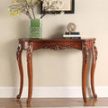Solid Wood Console Traditional Decorative Furniture Tables, Half Moon Sofa Table by AUQMTAIN