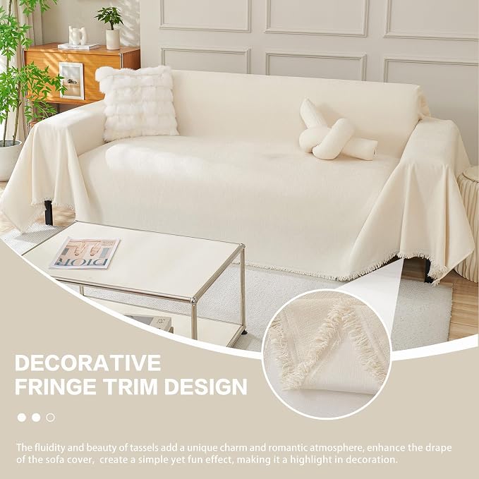 DREAMINGO Sofa Covers Washable Thick Chenille Couch Cover - Image 5
