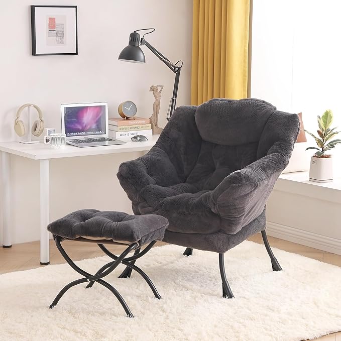Tiita Lazy Chair with Ottoman, Modern Large Accent Lounge Chair, Leisure Sofa - Image 6