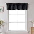Chyhomenyc Black Valance for Windows, Light Filtering Faux Linen Solid Short by Chyhomenyc