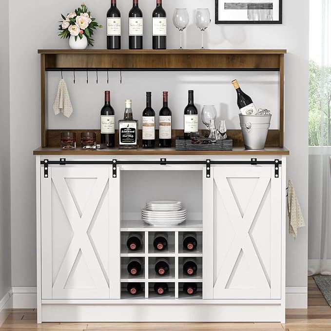 4ever2buy Farmhouse Coffee Bar Cabinet - Image 8