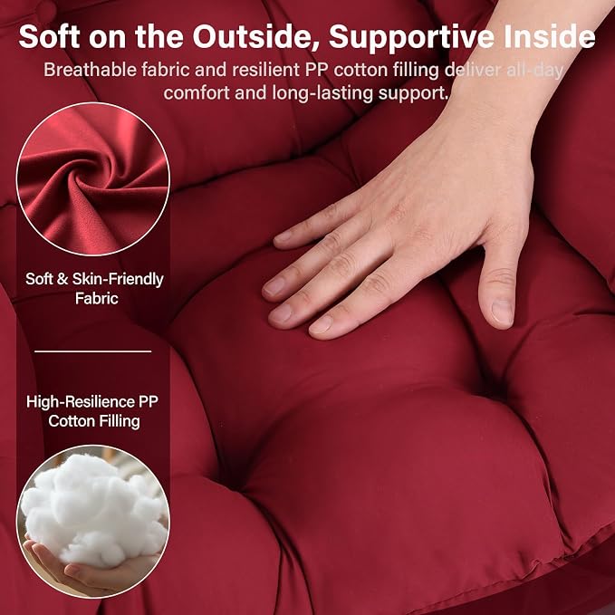 MBOOYOME Lazy Chair, Modern Soft Reading Chair Accent Contemporary Sofa Chair - Image 6