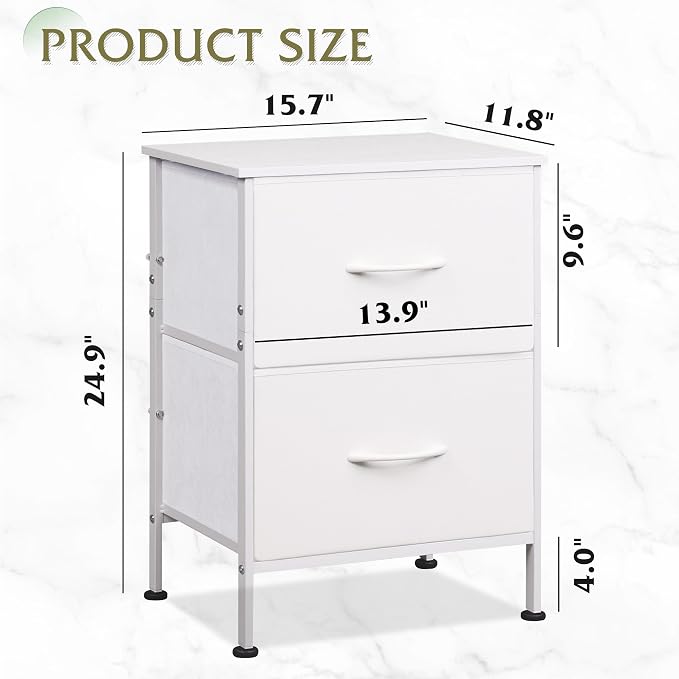 WLIVE White Night Stand, Small Dresser - Image 3