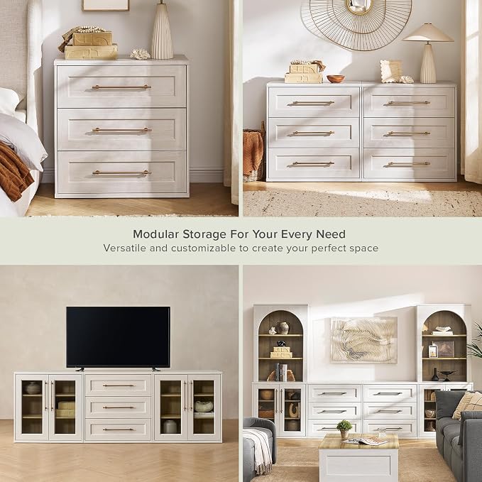 mopio Blake 3 Drawer Dresser for Bedroom, Chest of Drawers, Wood Dresser - Image 8