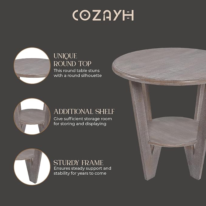 Set of 2 Rustic Farmhouse end Table - Image 6