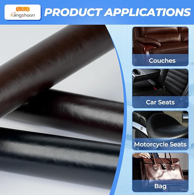 Kangshoon Leather Repair Patches, 3.5X79 Inch Self-Adhesive Leather Repair Tape - Image 4