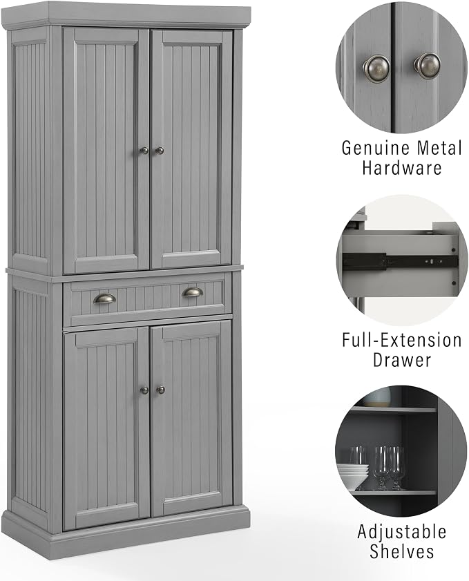 Crosley Furniture Seaside Coastal Pantry Storage Cabinet - Image 6