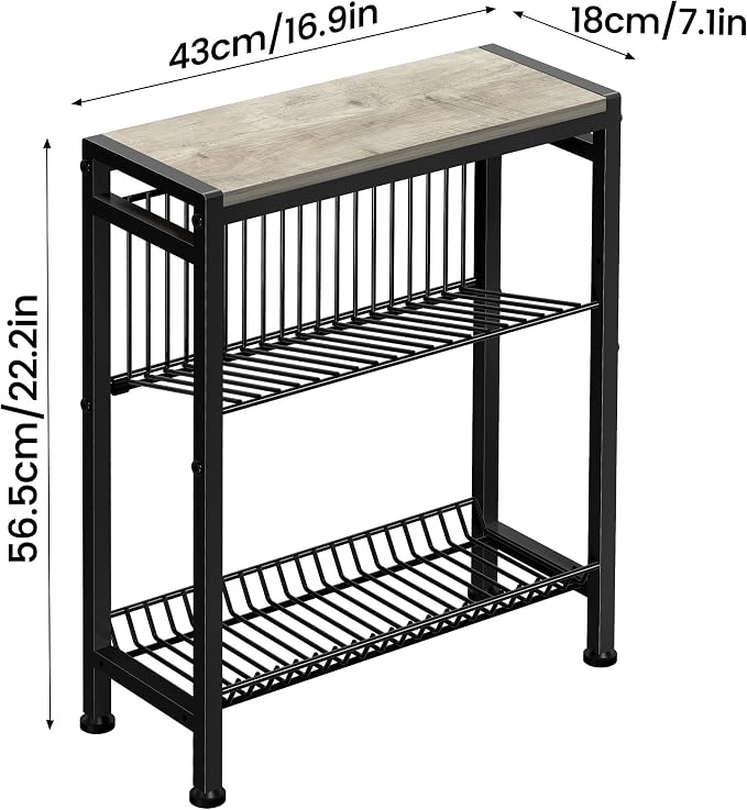 Narrow Side Table for Small Space, 3-Tier End Table - Image 3