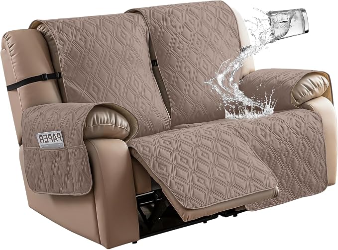 Genina Waterproof Loveseat Recliner Cover Non-Slip, Sofa Cover by Genina