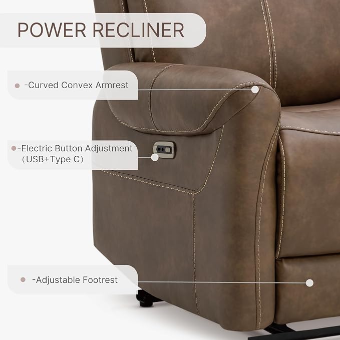 KISLOT Leather Recliner Chair Set of 2, Wall Hugger RV Recliners - Image 6