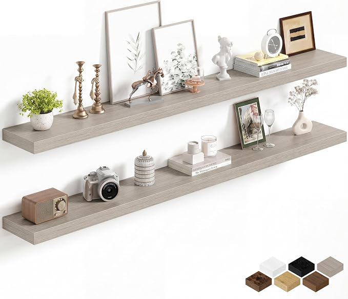 Fun Memories 67Inch Long Floating Shelves, 8 Inch Deep Shelves by FunMemories