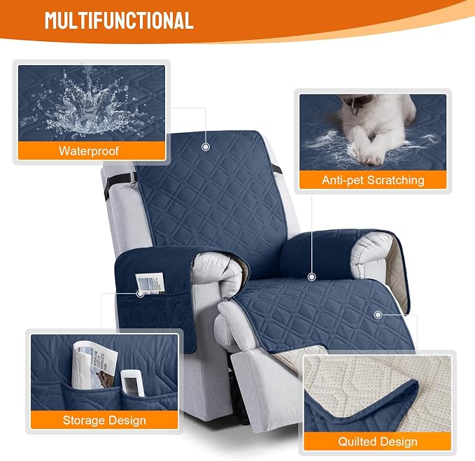 VANSOFY 100% Waterproof Recliner Chair Covers, Recliner Cover Non-Slip Dog - Image 4