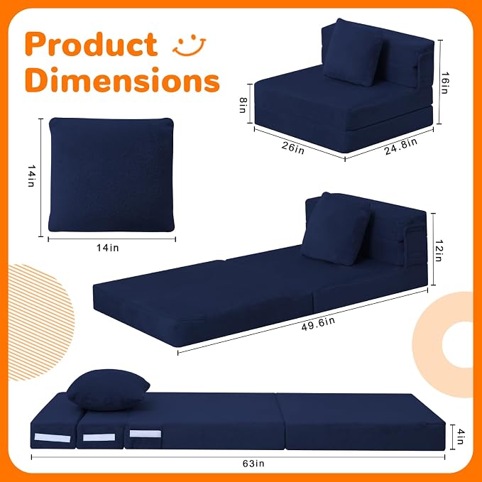 MeMoreCool Foldable Futon Chair Bed - Image 5