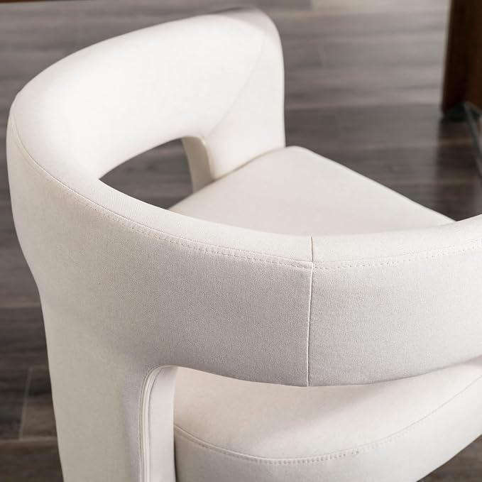BESTANO Set of 4 Modern Linen Fabric Upholstered Dining Chairs - Image 5