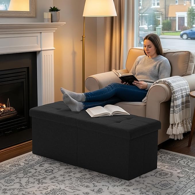 35-INCH Storage Ottoman Bench, Footrest - Image 6