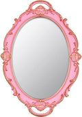 YCHMIR Vintage Small Mirror 14.5 x 10 inch Oval Pink Wall Mirror by YCHMIR