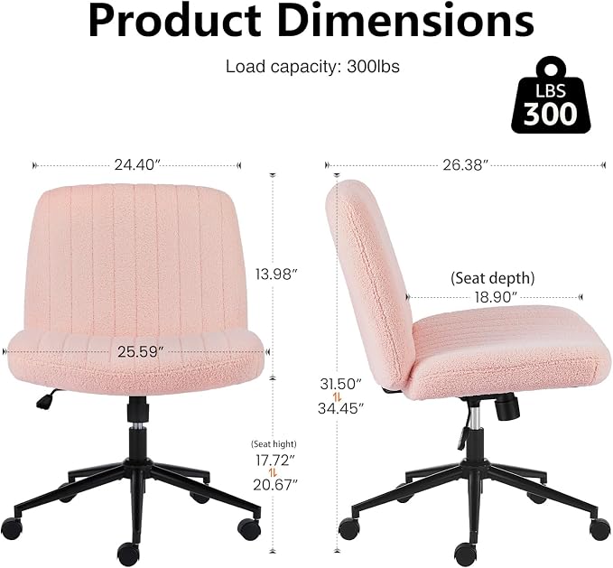 OLIXIS Criss Cross Chair with Wheels Wide Cross Legged Office Desk Vanity Chair - Image 2