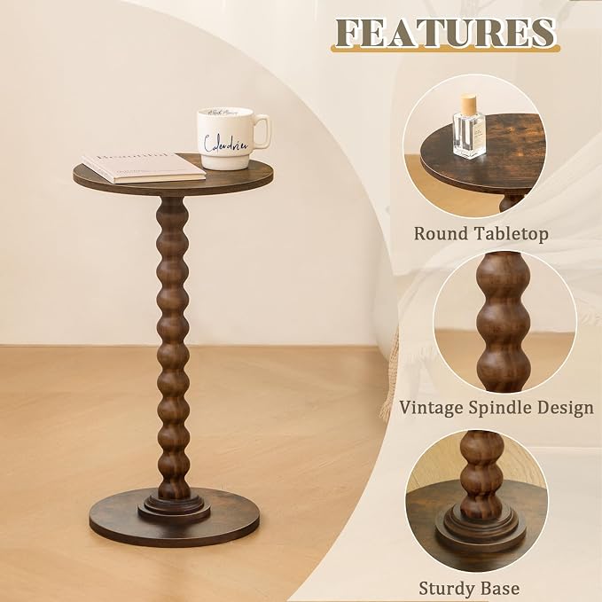 Fultyle Round Side Table, Small Drink Table - Image 4