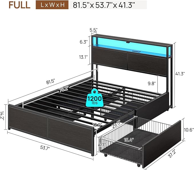 Rolanstar Full Size Bed Frame - Image 2