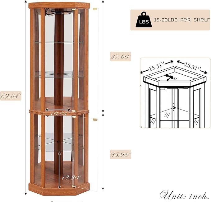 Corner Display Curio Cabinets - Image 2