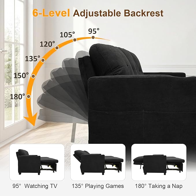 KCGKCG 82" L Shaped Sleeper Sofa Bed, Pull Out Sectional Couch - Image 3
