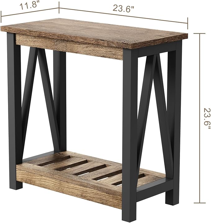ChooChoo Farmhouse End Table, Narrow Side Table, Slim End Table - Image 3