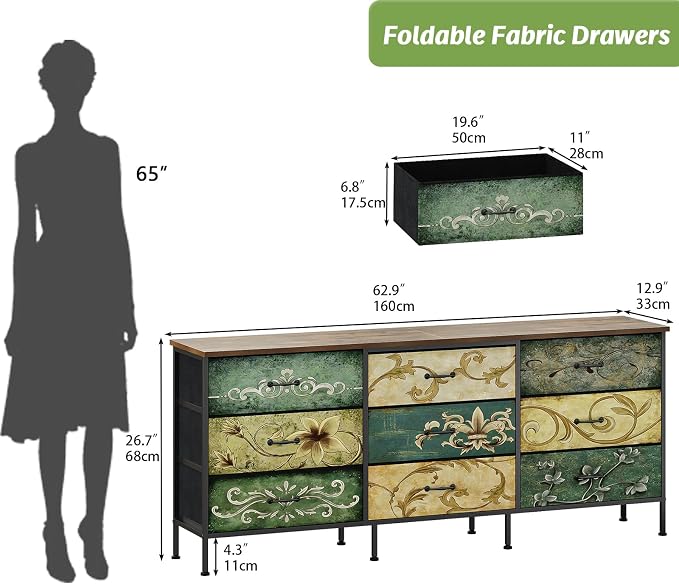 Tohomeor Dresser with Drawers for Bedroom Chest of Drawers Fabric Dresser for - Image 2