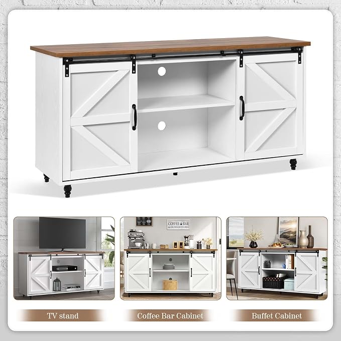 4ever2buy Farmhouse Coffee Bar Cabinet - Image 7