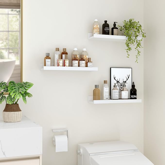 Floating Shelves for Wall, 16 inch Wood Floating Shelves Set of 2, Picture - Image 6