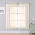 Simplebrand Cream Sheer Curtains, 2 Panels Set by Simplebrand