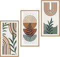 IARTTOP Boho Wood Wall Art Framed 8x16 Inch Set of 3 Mid-century Modern by IARTTOP