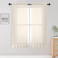 OWENIE Sheer Curtains 63 inch Length 2 Panels Set, Rod Pocket Voile Fimly Sheer by OWENIE