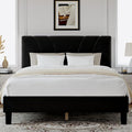 Novilla King Bed Frame and Headboard, King Bed Frame, Velvet Upholstered Bed by Novilla