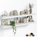 Fun Memories Floating Shelves for Wall, 48 Inch Long Set of 2 Rustic Wood Wall by FunMemories