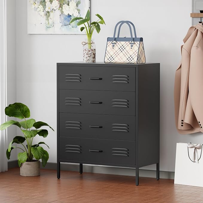 LCAOPC Black Metal 4 Drawer Dresser - Image 4