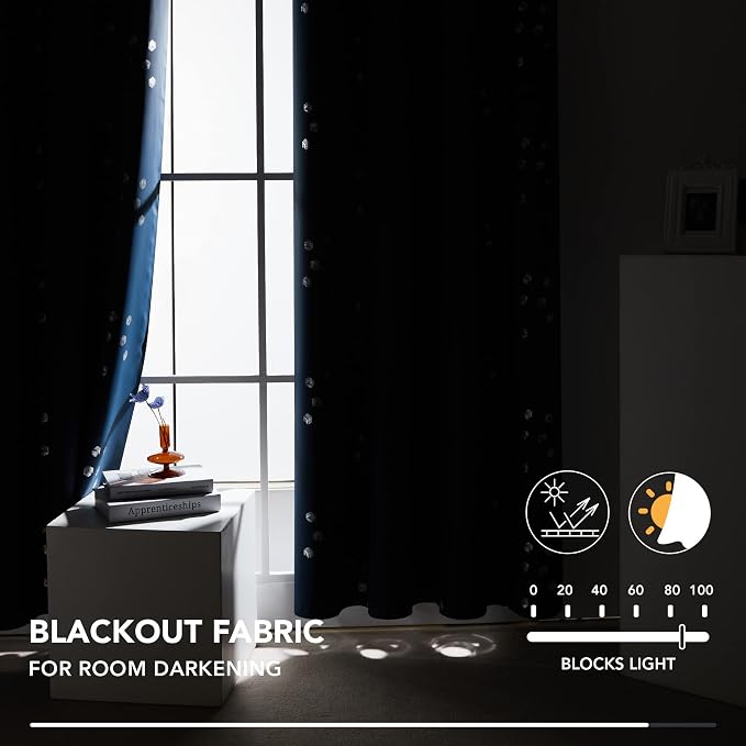 Deconovo Designer Series Silver Print Cubic Print Blackout Curtains - Image 3