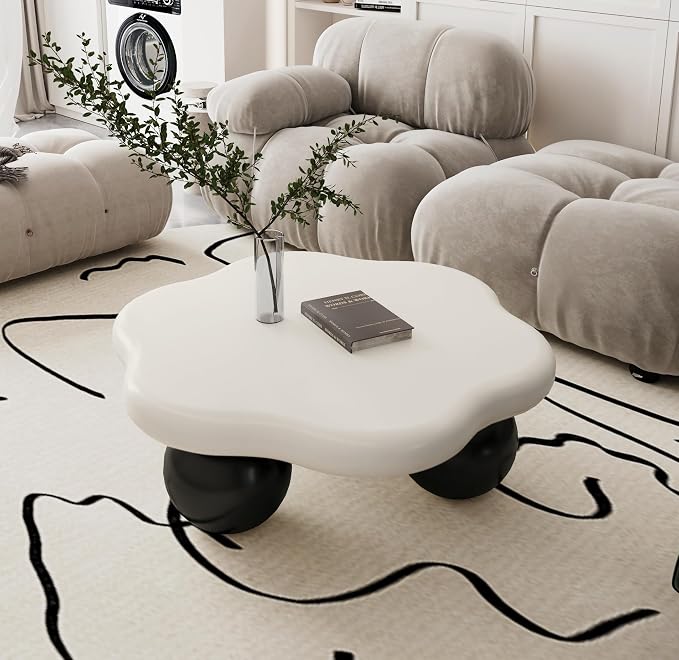 35.03" Cloud Coffee Table for Living Room Unique Coffee Table Modern Low Coffee - Image 5