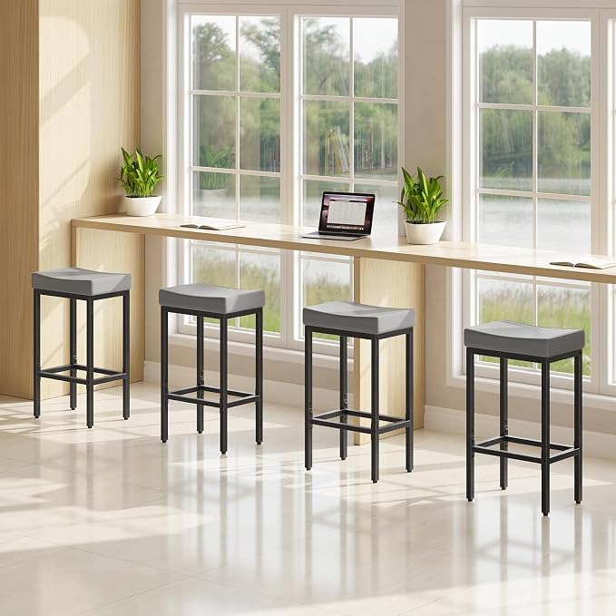 HOOBRO Bar Stools Set of 2, 24.8 Inches Bar Chairs, Counter Height Stools - Image 6