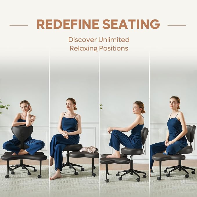 Pinmoco Ergonomic Cross Legged Chair, 360° Swivel Meditation Chair - Image 7