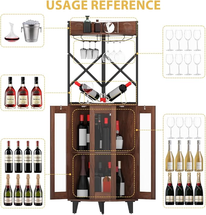 COCO DESIGN Corner Wine Cabinet - Image 4