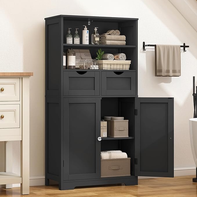 Iwell Tall Storage Cabinet, Bathroom Cabinet - Image 2