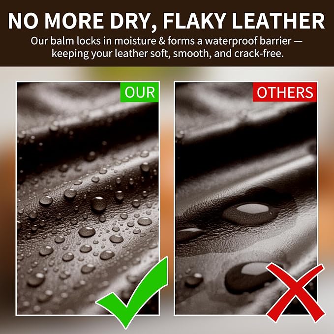 Leather Recoloring Balm with 100ml Mink Oil, Dark Brown Leather Repair Kit and - Image 4